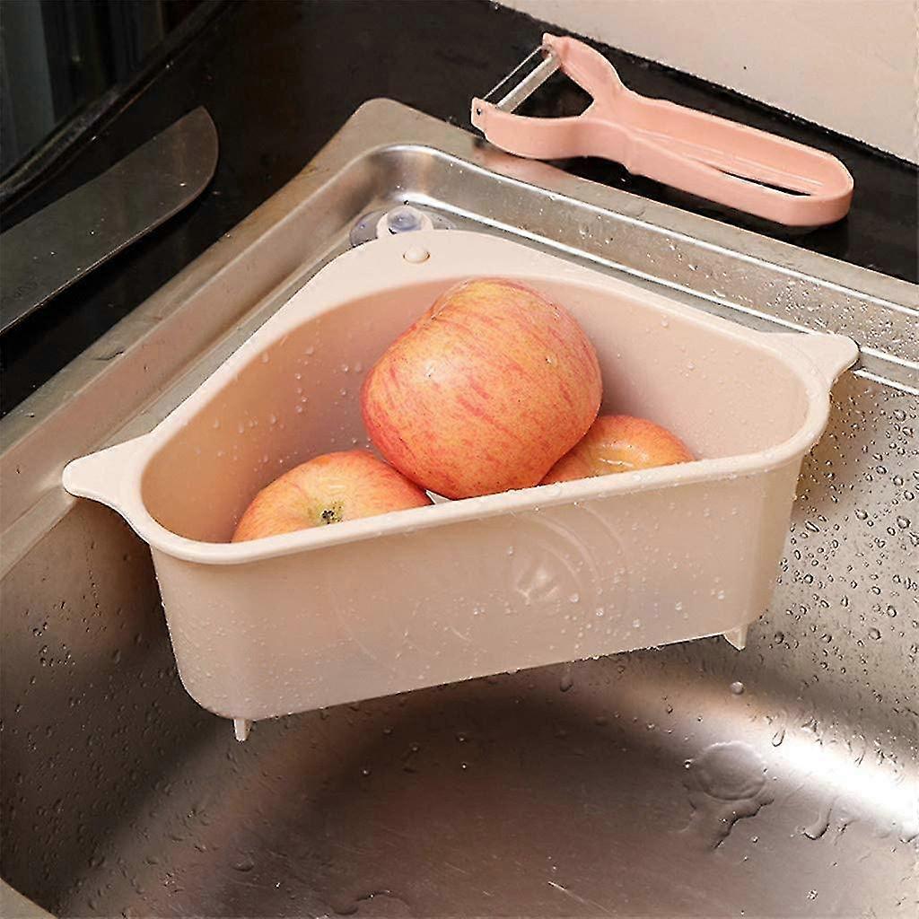 Set Of 2 Sink Filter Tray Triangular Storage Shelf - Colander Set Collapsible Drainer Over