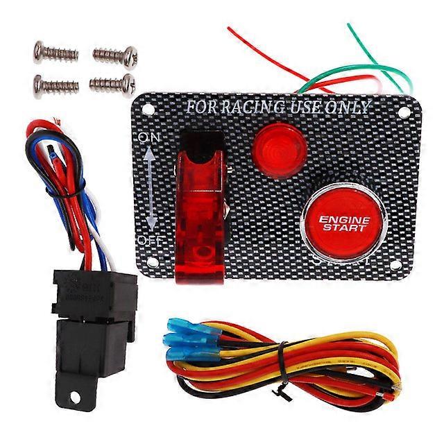 Racing Car Ignition Switch Panel with LED Toggle 12V  Ignition Switch Panel Engine Start Push Buttons Kit Set