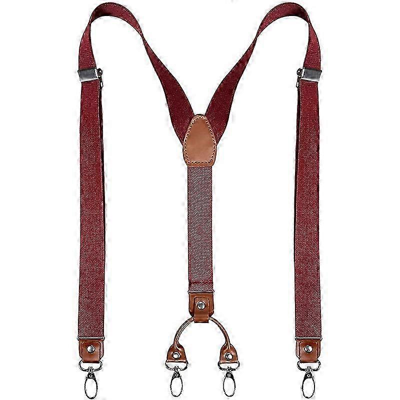 Mens en forme de Y large bretelles robustes avec 4 clips en métal sangles élastiques réglables