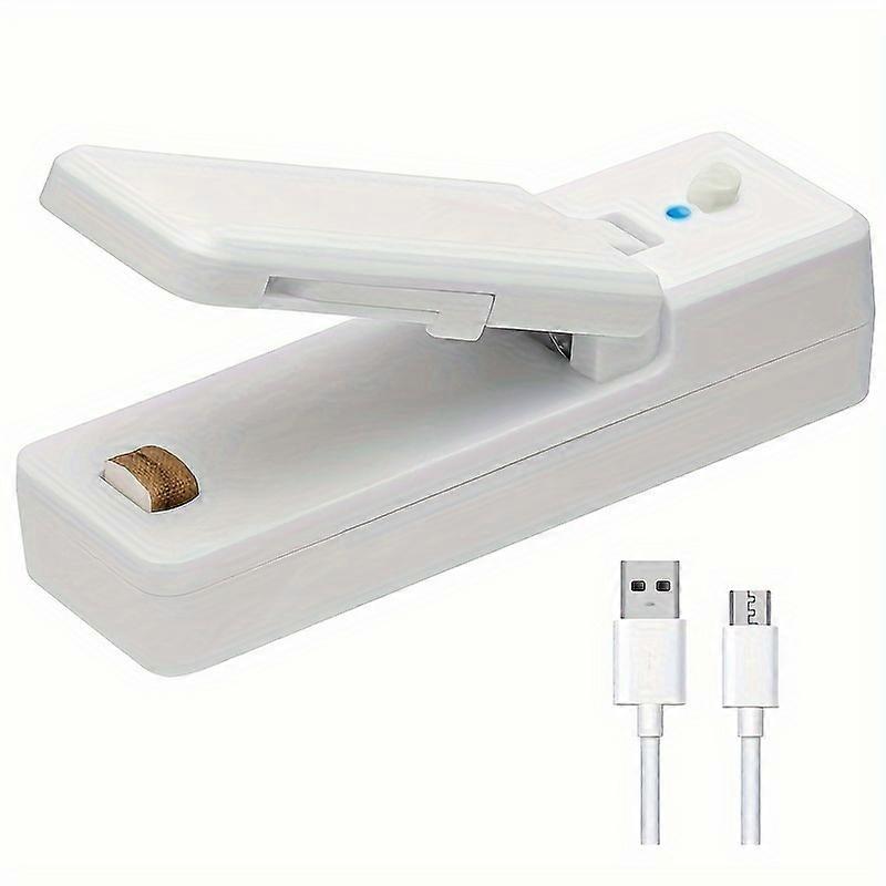 1Pc Mini Sealer, Portable Rechargeable Sealing Machine, With Magnetic Suction Tape On The Back, Built-in Opening Knife, Multifunctional Sealing Clip,