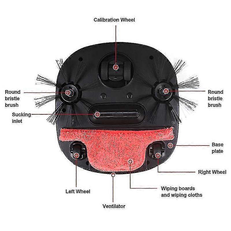 Robot Aspirapolvere Spazzatrice Mop Aspirapolvere 3 In 1 Aspirapolvere (spina Eu rossa)
