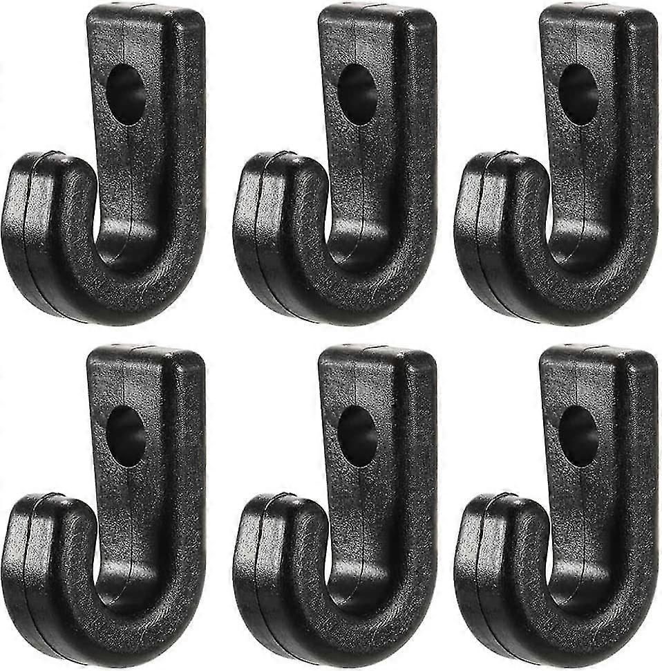 50 Pcs Kayak J Hooks Black Nylon, Plastic J-shaped Bungee Cord Lashing Hook (d-583-a)