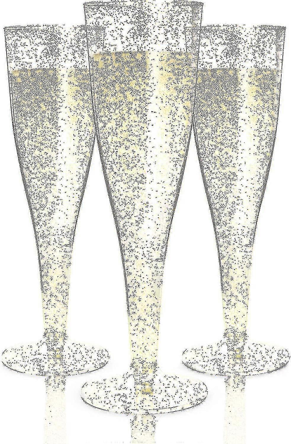 30 Plastic Champagne Flutes Disposable