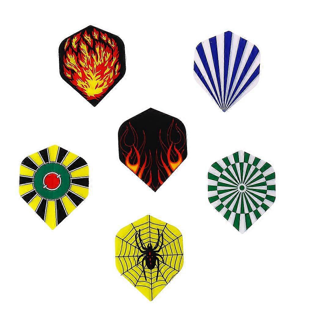 Pack Of 6 Darts Flights Multiple Styles Colorful Pet Standard Replacement