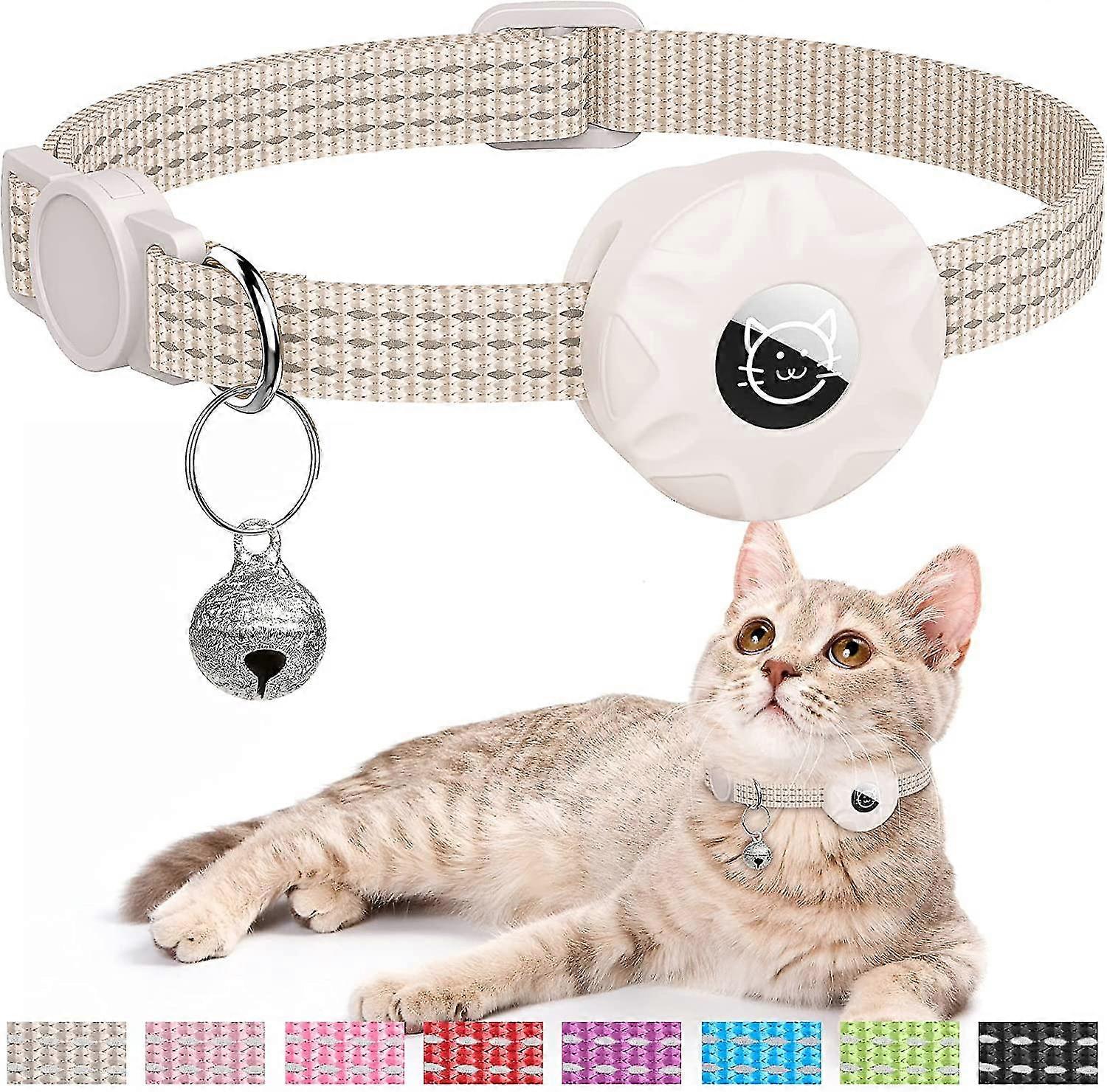 Cat Collar Compatible With Air Tag, Reflective Kitten Collar Breakaway Air Tag Cat Collar