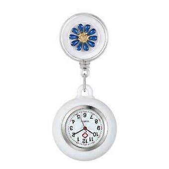 Nieuwe intrekbare bloemverpleegkundige horloge cartoon mode vrouwen mannen cadeau quartz horloges ziekenhuis accessoires hang verpleegster zakhorloge