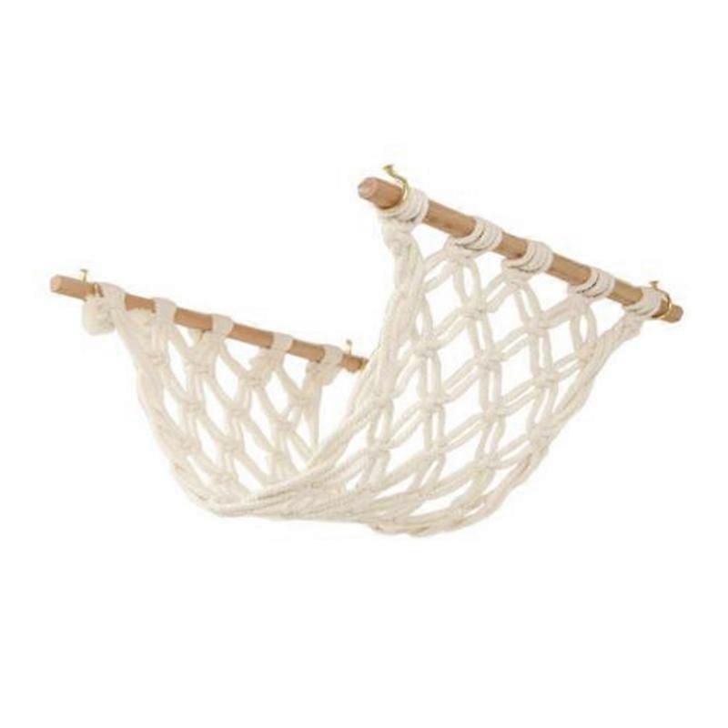 Macrame Fruit Hammock for Kitchen Under Cabinet, Hammock Fruit Holder Net and Hook for Hanging Frui