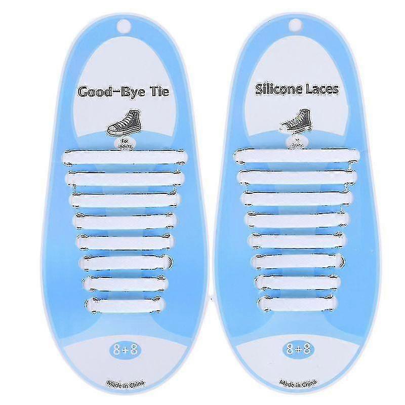16pcs Adult Kid Lazy No Tie Silicone Shoelaces Waterproof Elastic Wash-free Rainbow Shoe Laces For Casual Sneakers Running Boots