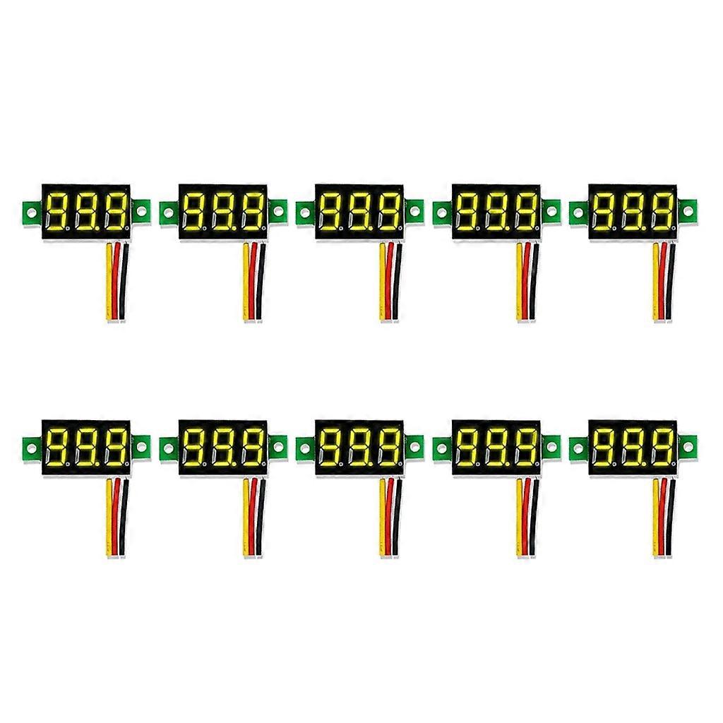 10PCS DC Voltmeter Display 3 Wire DC 0-100V Voltage Tester 0.28 Inch LED Panel
