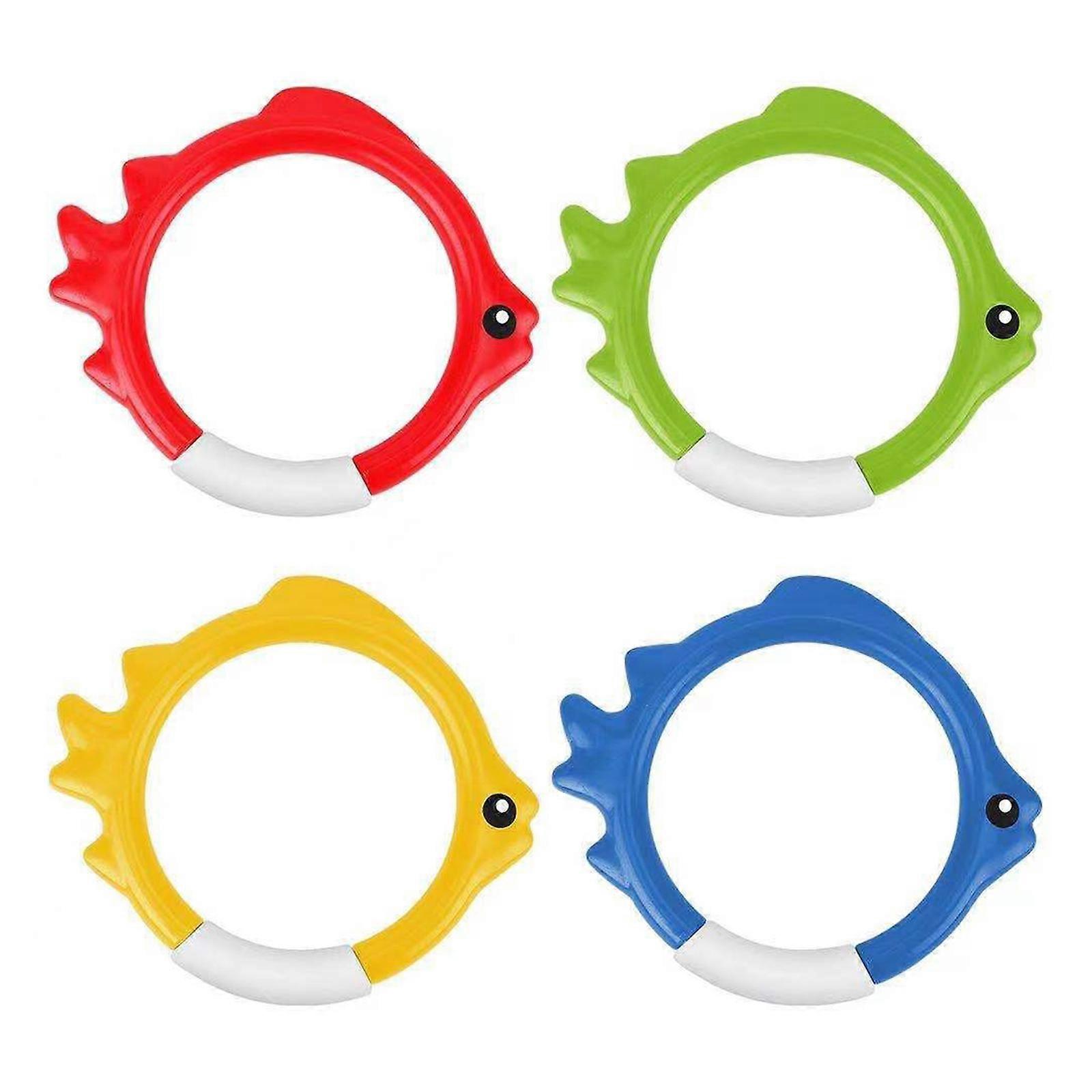 Fiskformade poolringar för barn som simmar och dyker