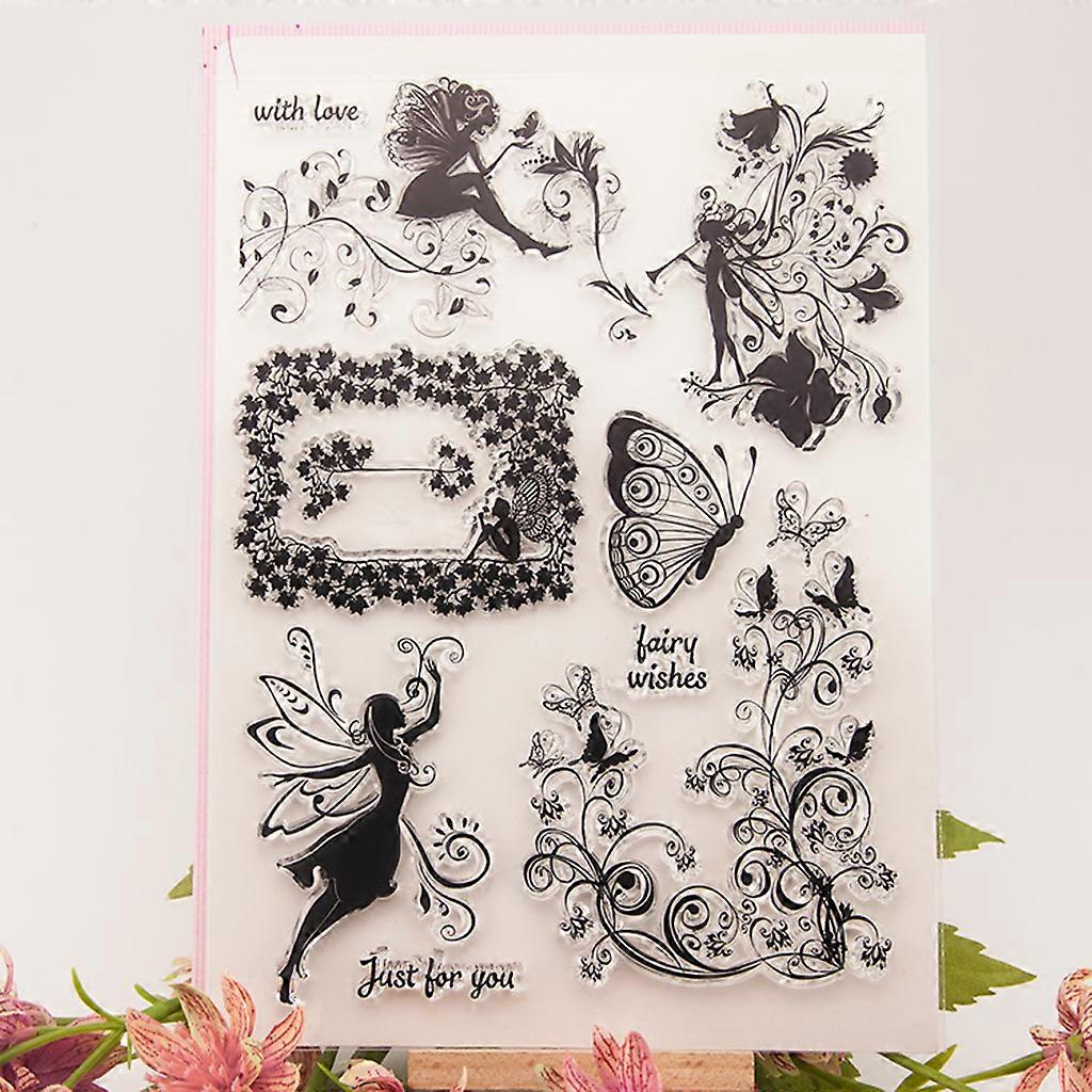 Fairy Flower Transparent Silicone Clear Rubber Stamp Cling Diary Scrapbooking