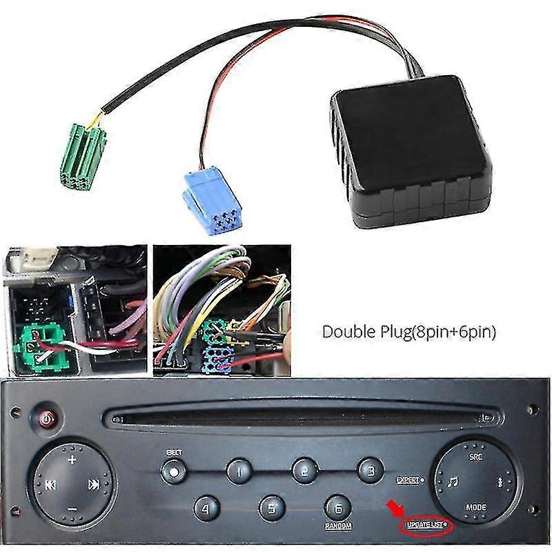 2024 Interfaccia adattatore audio Bluetooth per auto Mini Iso 6pin e 8pin per Renault 2005-2011 Modelli Stereo Cd Host