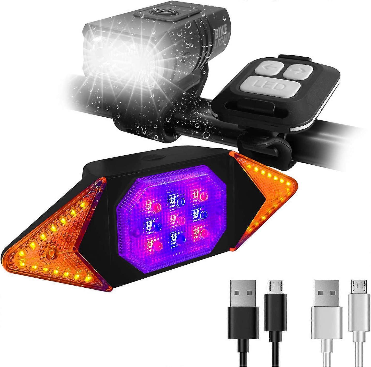 Light Set Turn Signals, Easy to Install Safety Flashlight Warning Rear Blinkers for Night Riding Cycling
