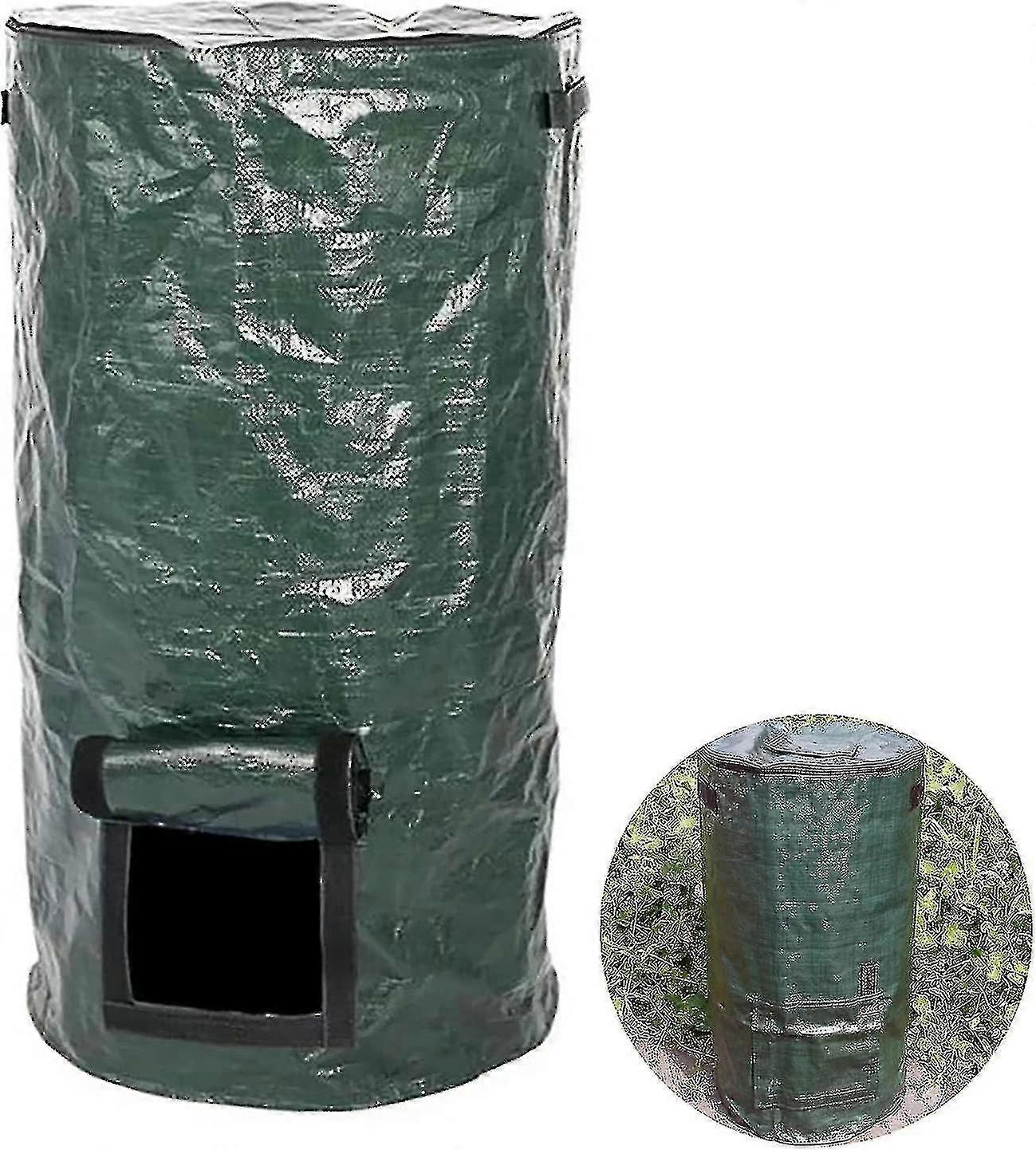 ふた付き庭ゴミ袋、60 L / 80 L庭ゴミ袋、堆肥バッグ、生ごみ発酵廃棄物コレクターリーフバッグ(s35 x 60 cm){送料無料