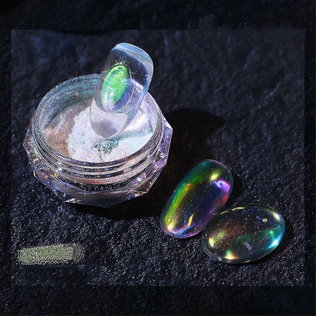 Transparent Iridescent Powder For Nail Powder Rainbow Dewdrop Mirror Effect