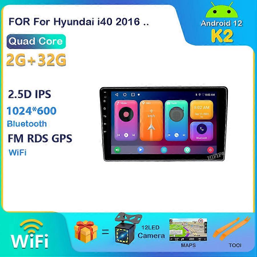 Carplay Auto Android 12 DSP Car Radio For Hyundai i40 2016 GPS Navigation Multimedia Video Player Audio IPS Screen RDS Head Unit
