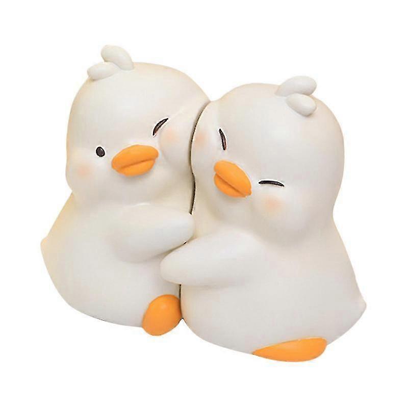 Yellow Bookends Ducks Cartoon Duck Bookshelf Stopper Ducks Hugging Cute Bookends Resin Duck Textbook Stopper For Book Support