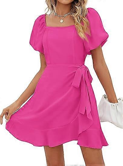Puff Sleeve Square Neck Summer Dress
