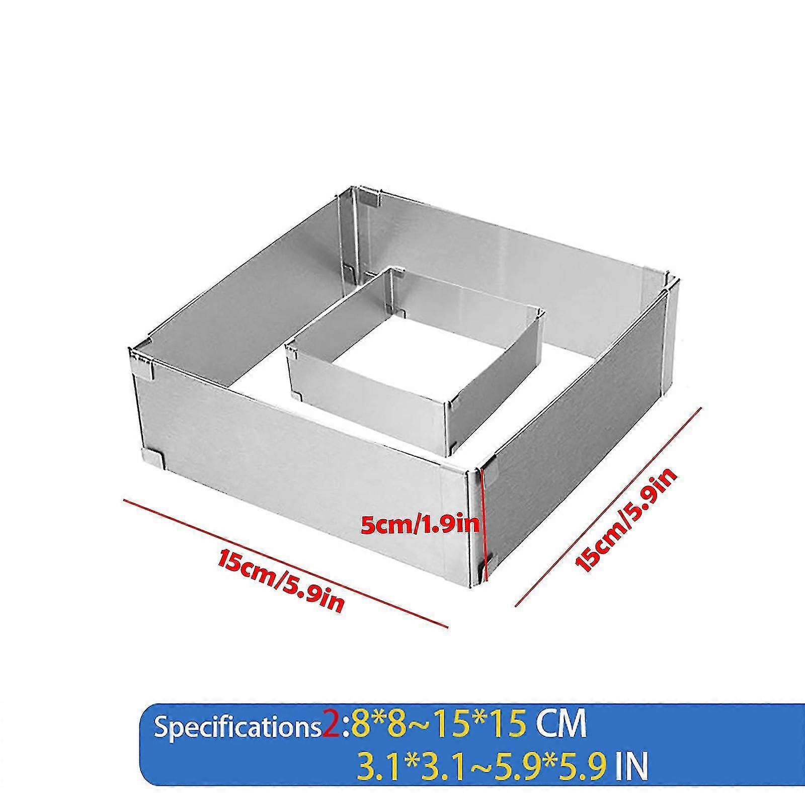 Large Cake Ring Stainless Steel Telescopic Adjustable Long Square Ring ...