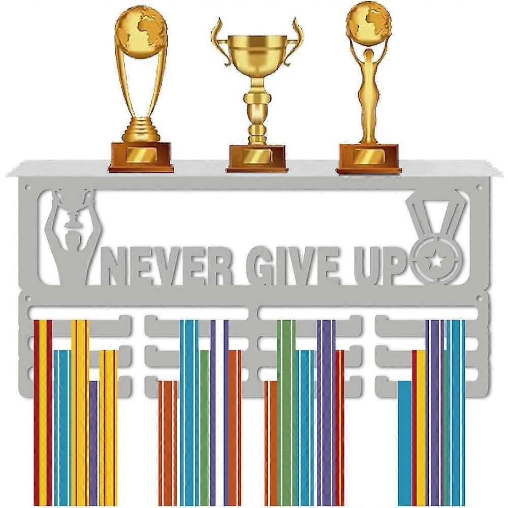 Iron Medal Holder Medals Display Hanger Rack with Hanger Hooks Medal Holder Frame Rectangle Word 100~200x400mm 2pcs/set