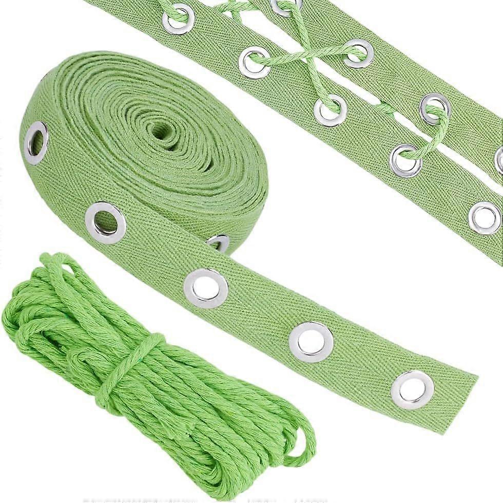 5 Yards Metal Eyelet Grommet Trim, 1 Inch Cotton Grommet Eyelet Twill Tape Trim with Threads for Sewing Crafts Making Eyelet Tape Strip Cotton Twill T