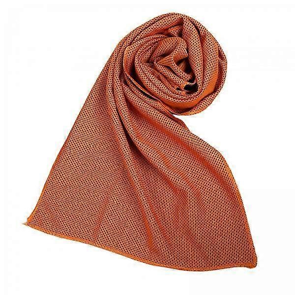 2xSweat Towel 30x90cm Instant Cooling Relief Ice Towel for Running Workout Gym orange