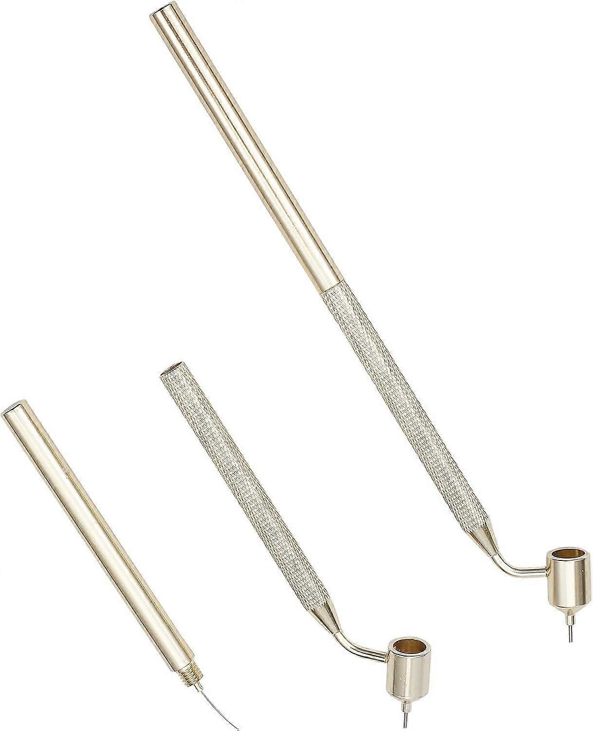 2PCS 9mm Fine Line Precision Touch up Painting Pen Detailing Fluid Writer Paint Applicator Portable Drawing Pen Gold Construction Slanting Tip for Roc