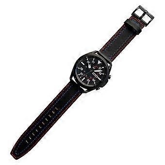 Type A 22mm Stitching Decor Genuine Leather Smart Watch Replacement Strap for Samsung Galaxy