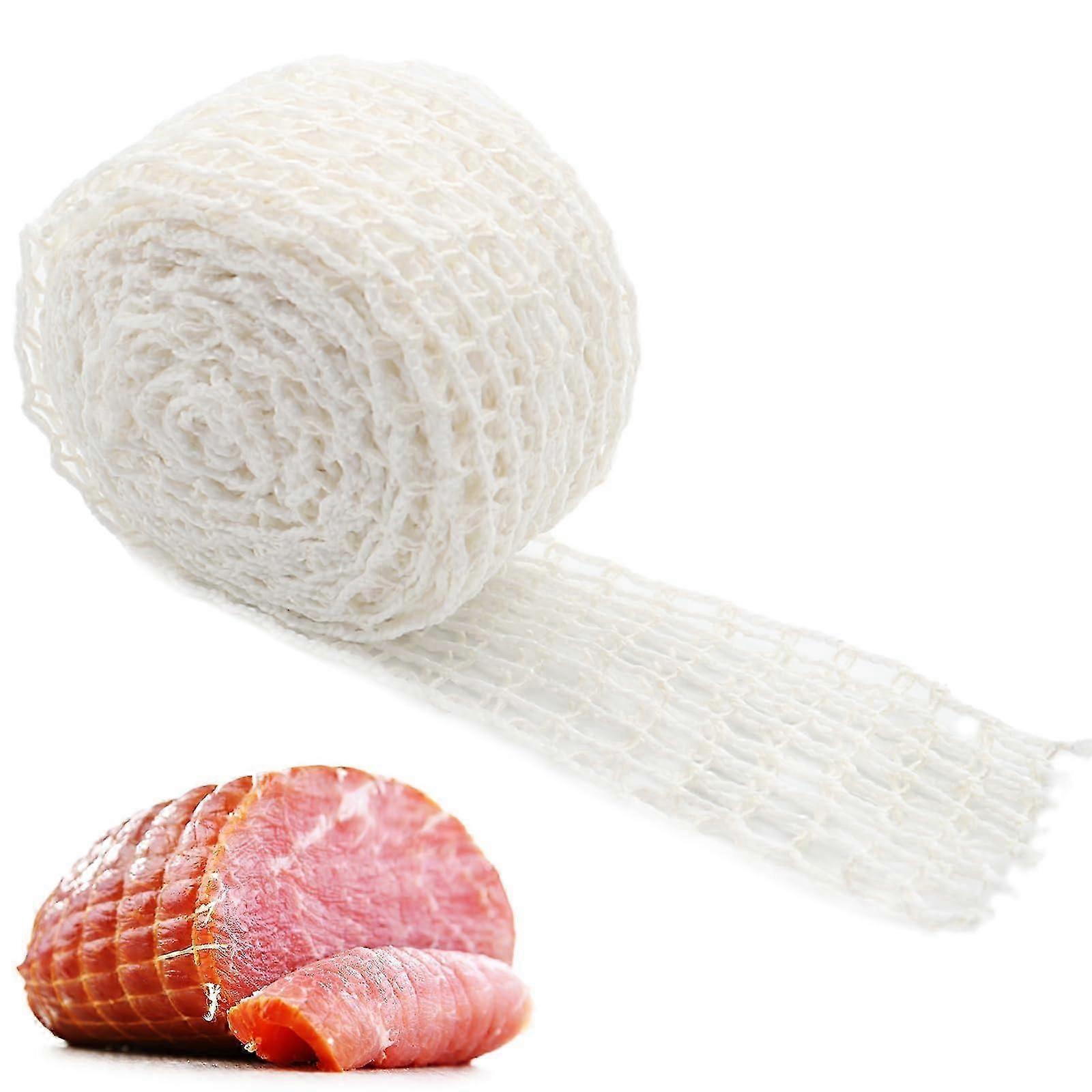 5m Meat Netting Roll, Ham Sock Elastic Netting, Elastic Smoked Meat Poultry Ham Netting Meat Butcher Twine Net for Meat Cooking Smoking, or Drying