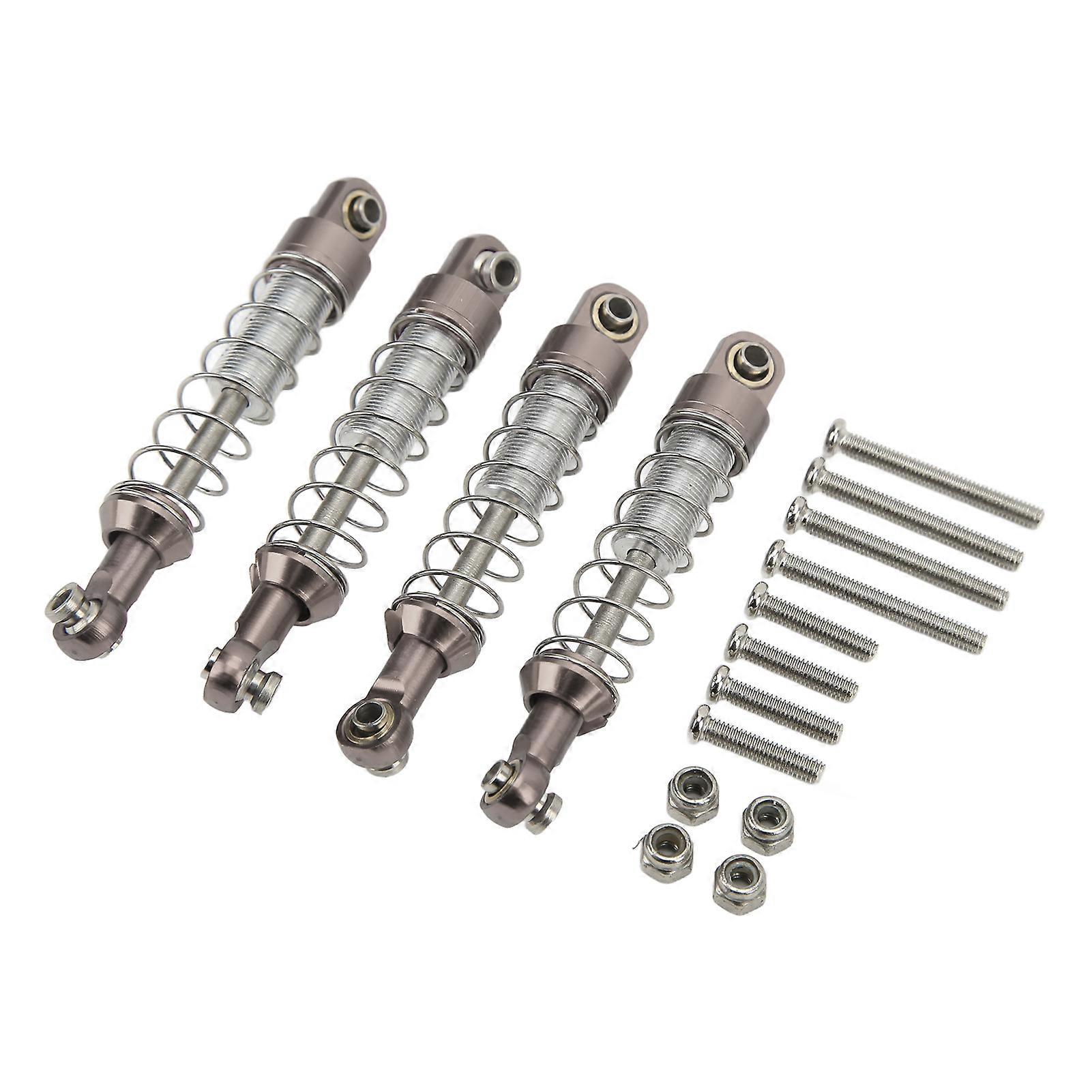 2 Pairs Aluminum Alloy Shock Absorber 60mm RC Car Modification Parts for WPL C14 C24 MN D90 99S ModelsTitanium Color