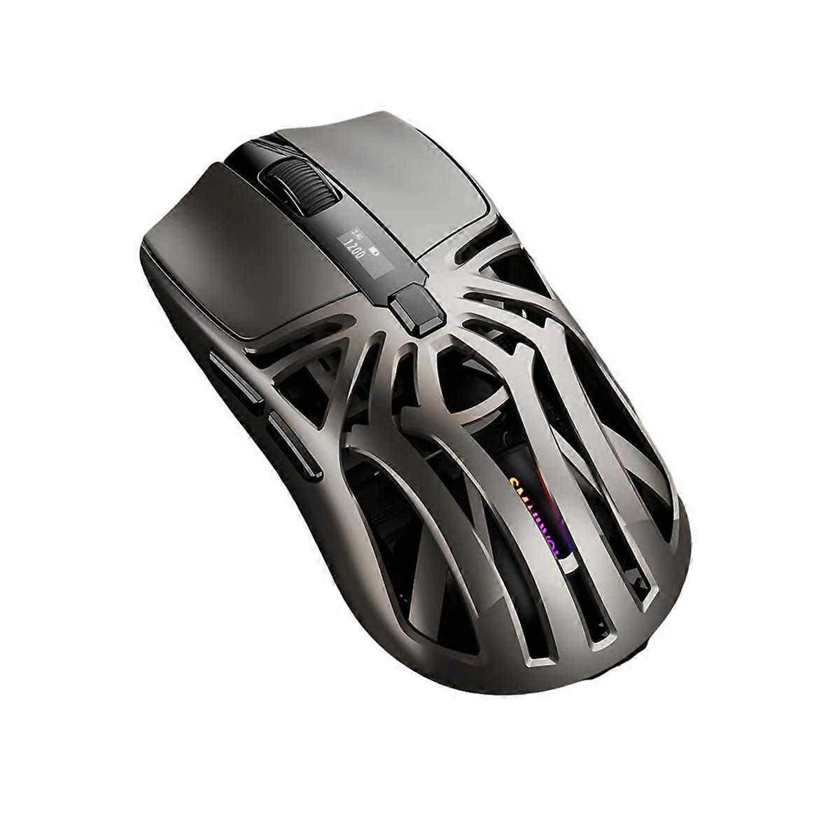 RS8 Bluetooth Mouse, 10000dpi, Three-Mode Connection, Macro Gaming Mouse for PC Notebook Laptop Computer Gray