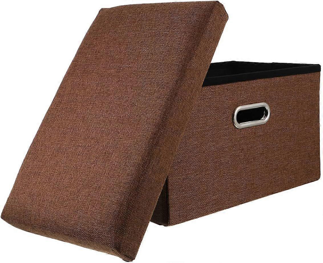 Folding Storage Cube Footstool with Foam Cushion