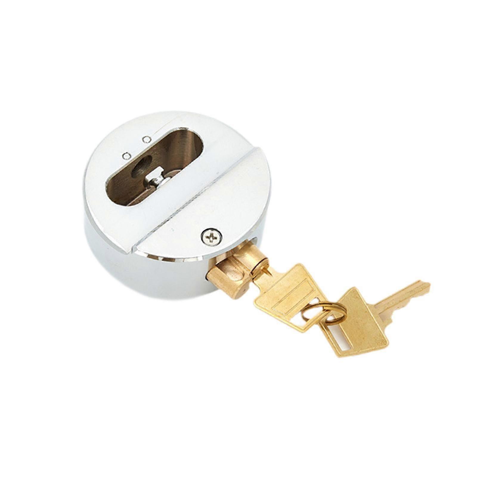 Round Padlock with Keys Heavy Duty Trailer Door Puck for RV Lock Garage