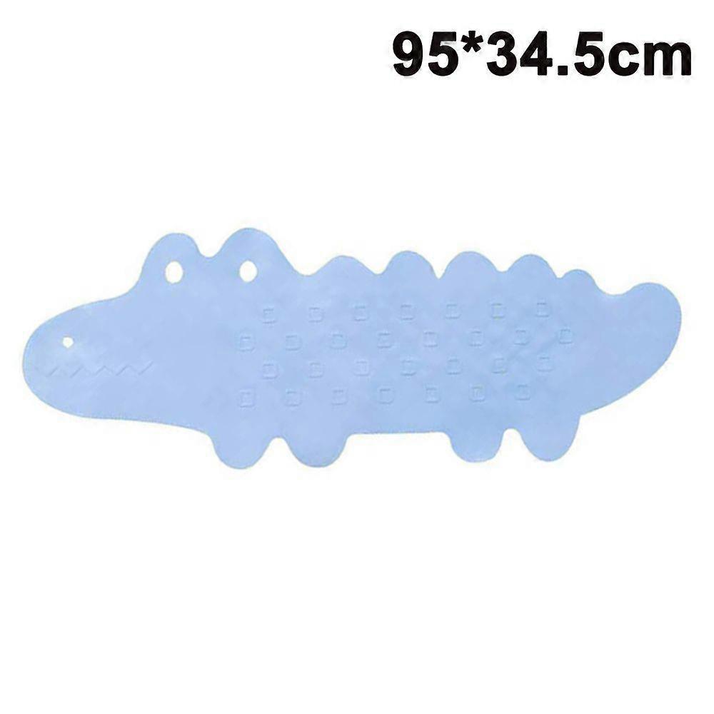 滑り止めバスマットキッズ滑り止めバスタブマットシャワーマットキッズ、ソフトラバー、洗濯機で洗える、ワニ模様95CM * 34.5CM