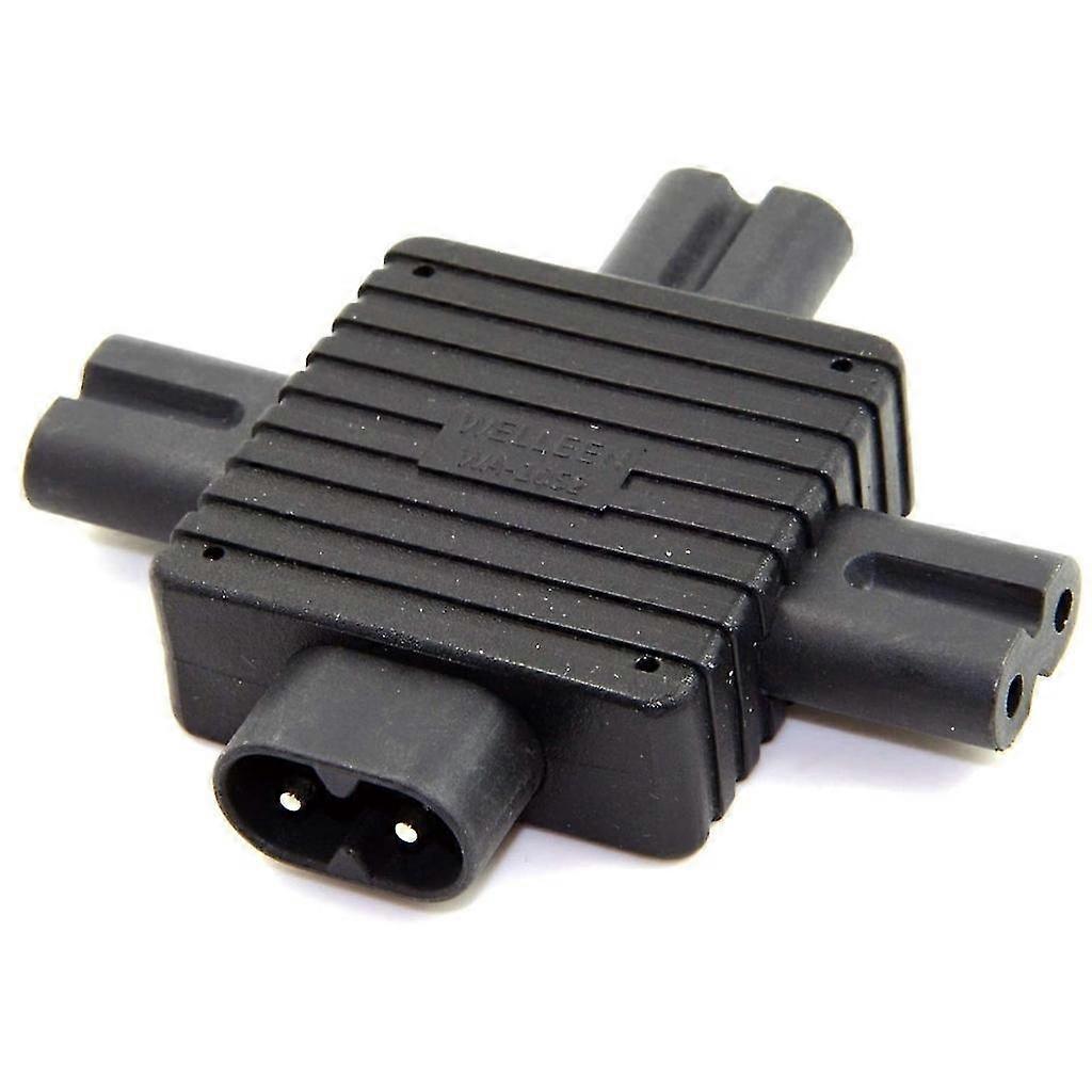 Power Supply Converter Adapter IEC320-C8 Male Plug to Triple C7 Female Socket