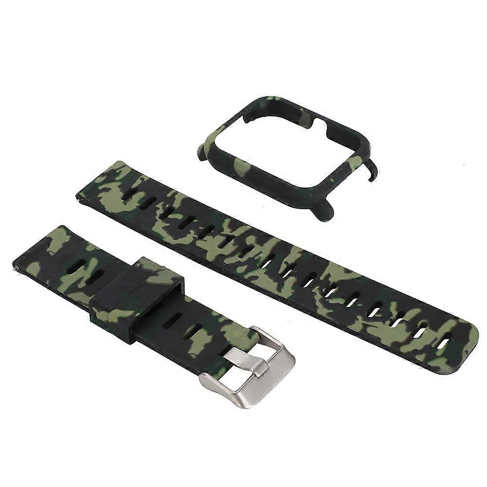 Silicone Watch Band Strap & Protective Shell Frame Replacement for Amazfit Smartwatch