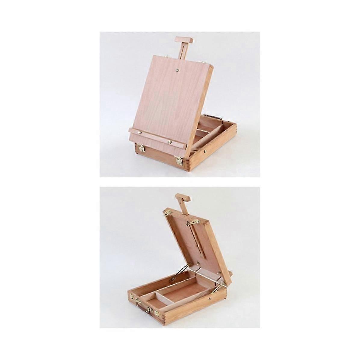Adjustable Wooden Table Sketch Box Easel Desktop Sketch Box Easel for Artists Art Students and Beg
