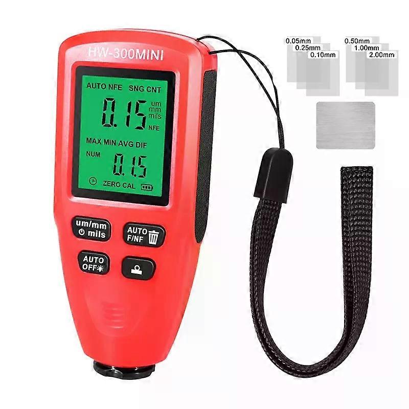 HUAJIAYI HW300MINI Automatic Digital Thickness Gauge Tester Auto Car Paint Thickness Meter Backlight Paint Layer Measuring Tool