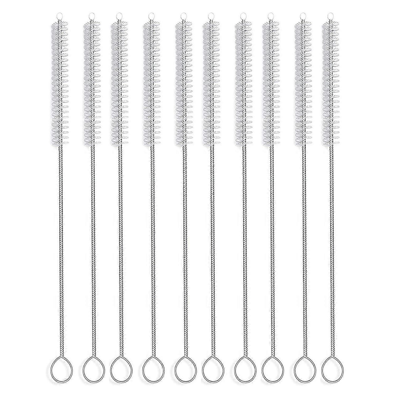 Nylon Straw Brush Pipe Cleaners 10 Sets 10-Inch x 2/5-Inch for Cleaning Reusable Straws and Pipes