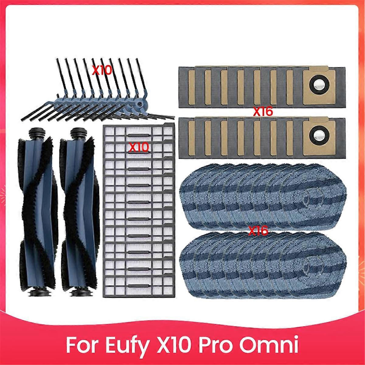 For X10 Pro Omni Vacuum Cleaner Replacement Parts Main Brush Side Brush Filter Mop Cloth Dust Bag