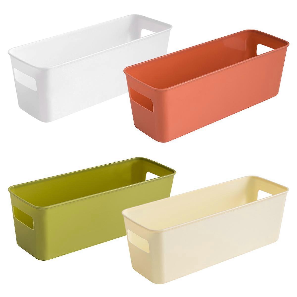 Plastic Storage Box, Basket with Handle, Kitchen, Office, Bathroom