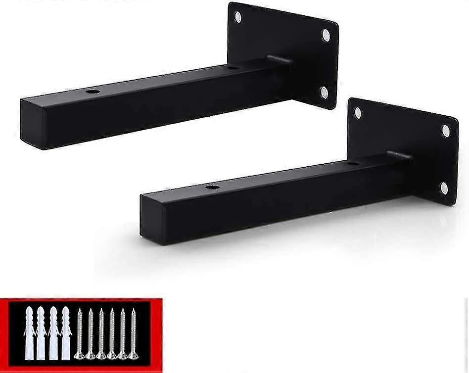 2pcs Heavy Duty Floating Shelf Bracket,black(150mm)_Gift Of G