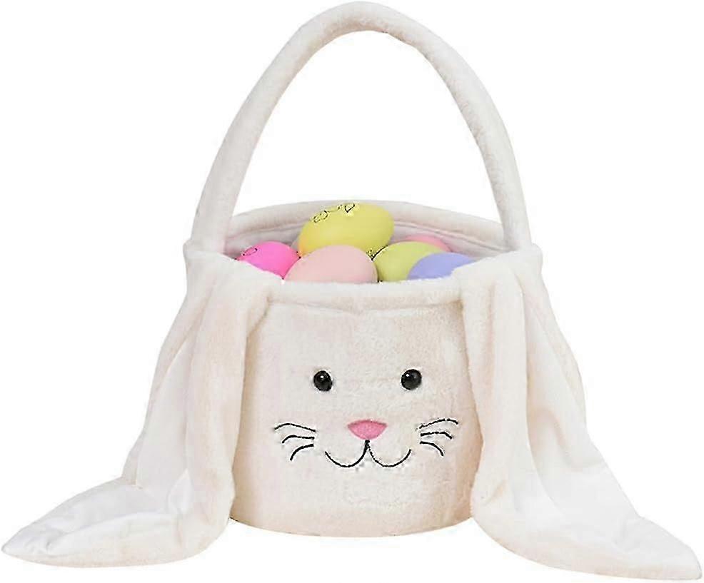 Easter Basket with Handle, Easter Basket with Rabbit Ears, White Easter Nest, Easter Basket Children, Easter Nest for Filling, Easter Baskets for Swee