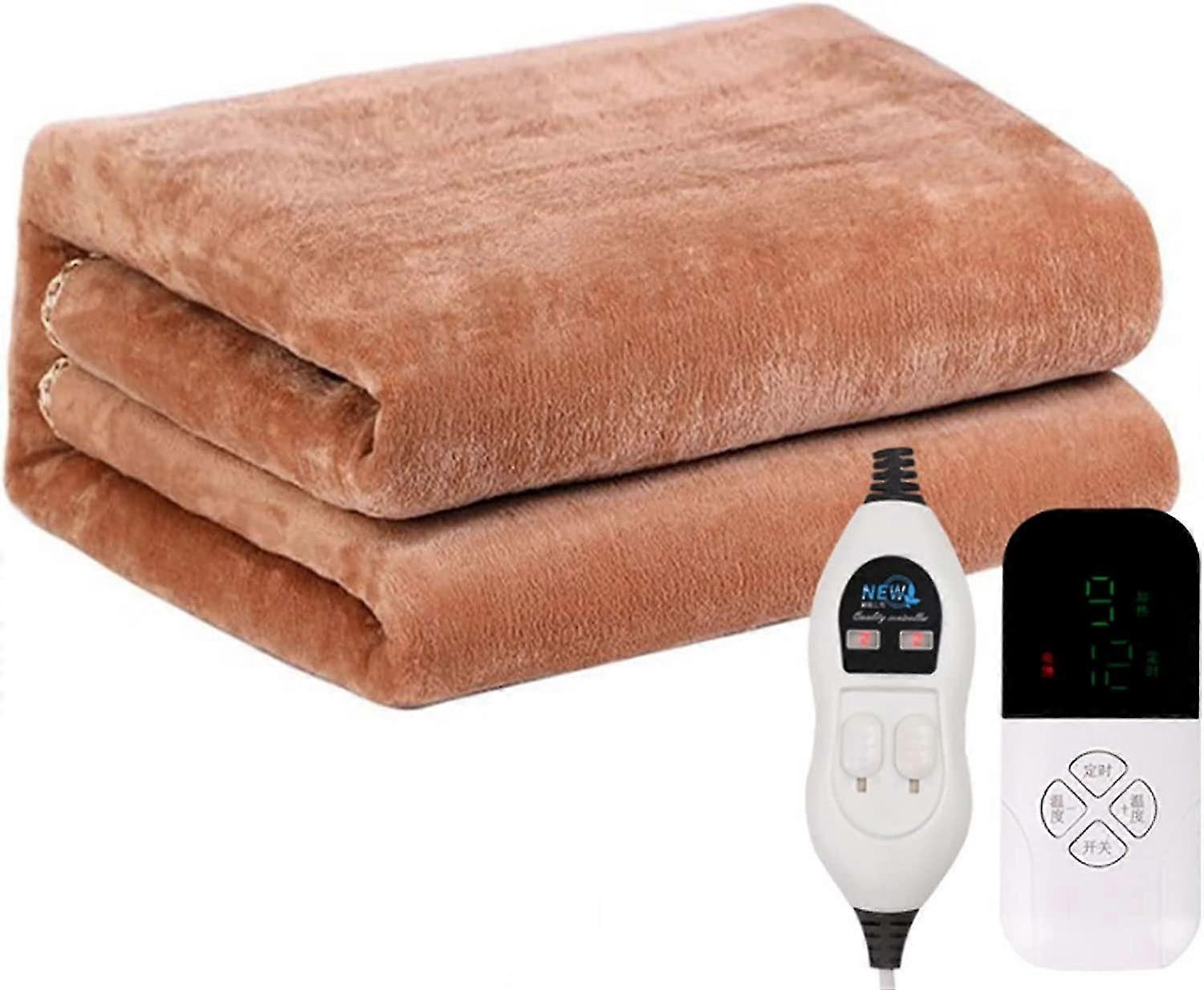 بطانية كهربائية كوين / كينج تحكم مزدوج - 35 دقيقة حرارة شيربا الفانيلا توفير الطاقة