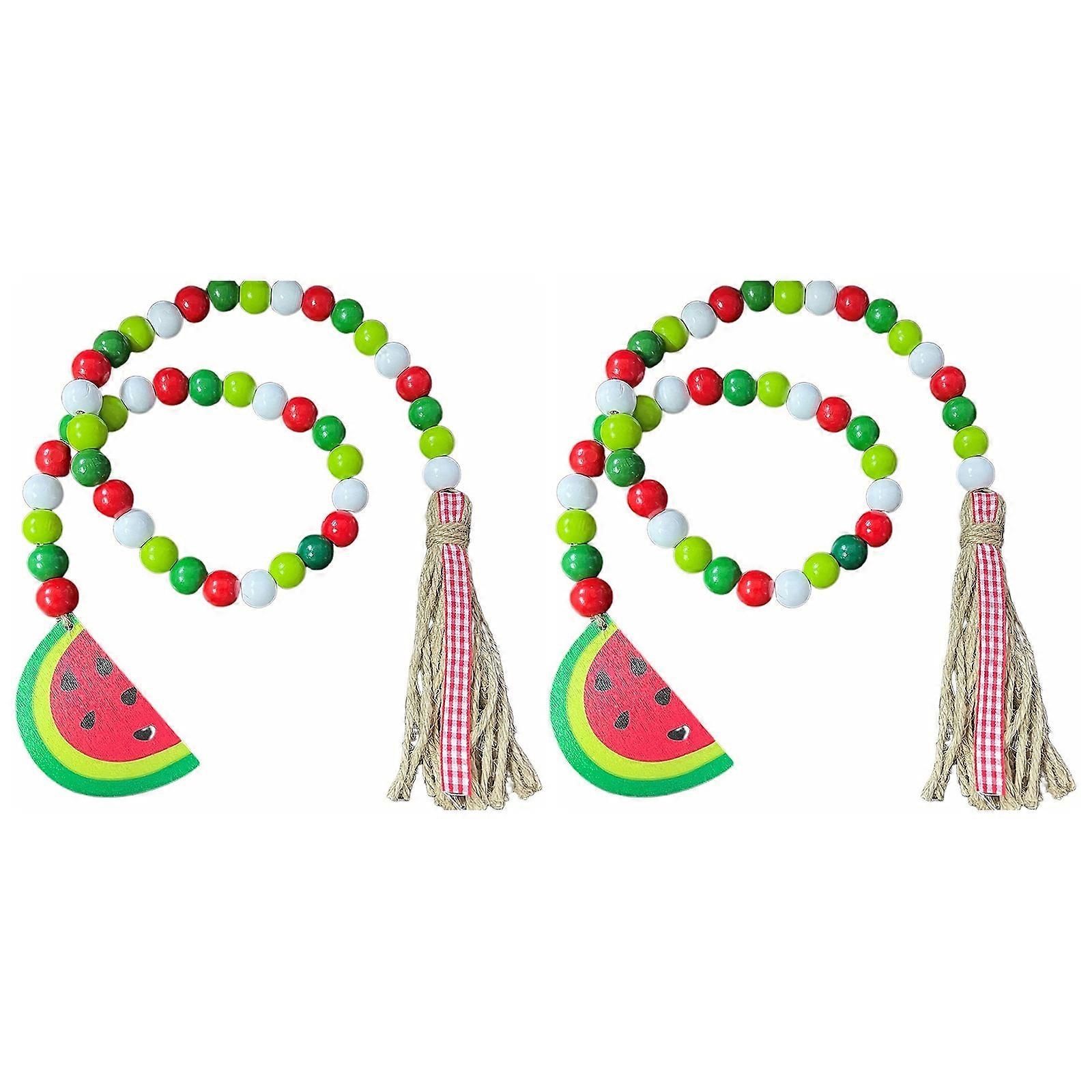 Bunte Holzperlen Quasten Holzperlengirlanden Sommer Perlengirlanden Wassermelonen-Dekore Kunsthandwerk Holzperle String-Dekore