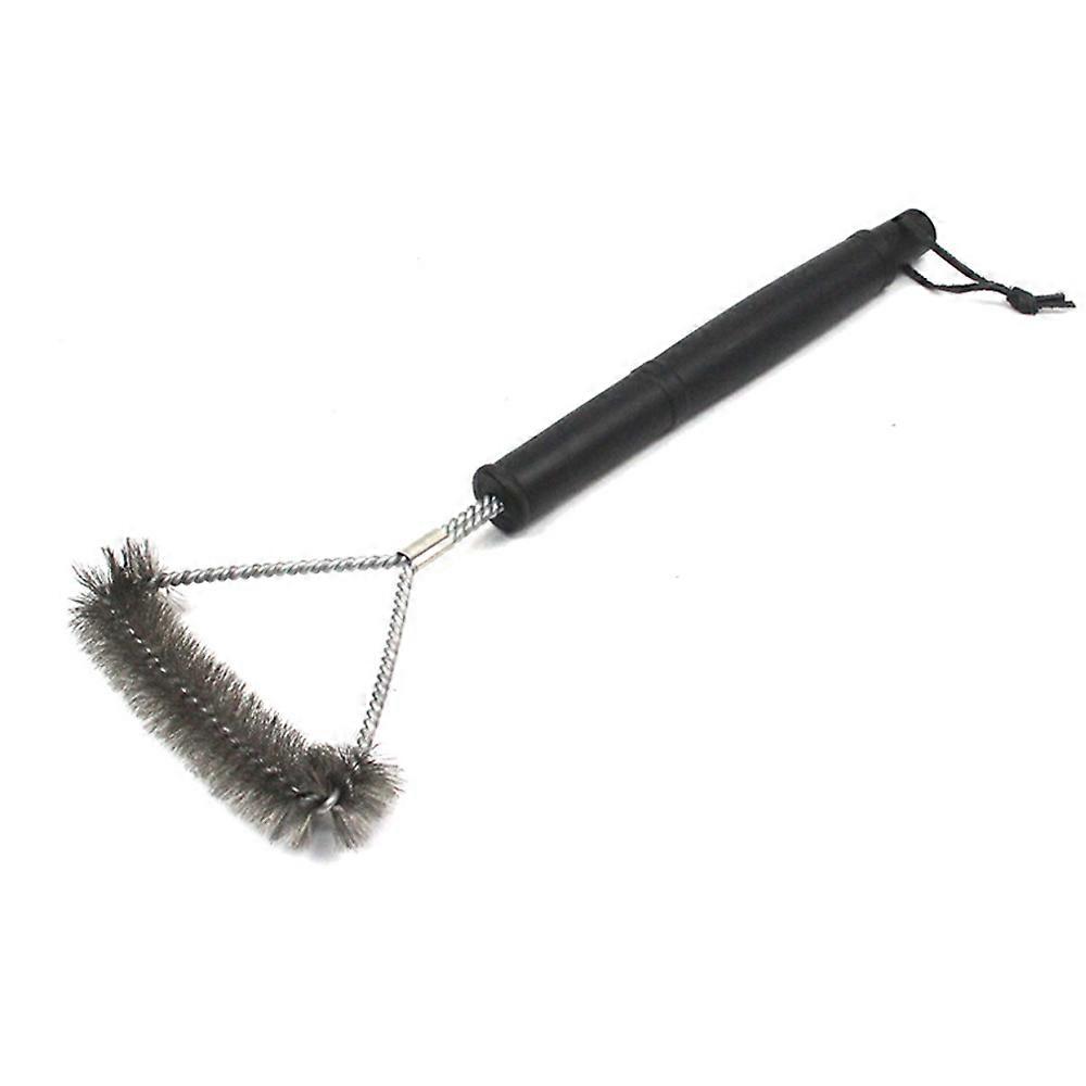 Grill brush three-sided grill brush, 37.5 cm, black/silver