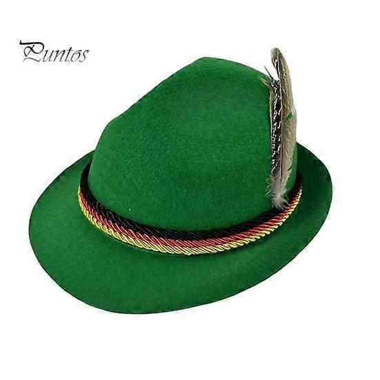 Top Hat Oktoberfest Fedora Retro Bavarian Style Unisex Cap with Feather And Rope Decor Holiday 1920s Themed Parties Cosplay Events Hat