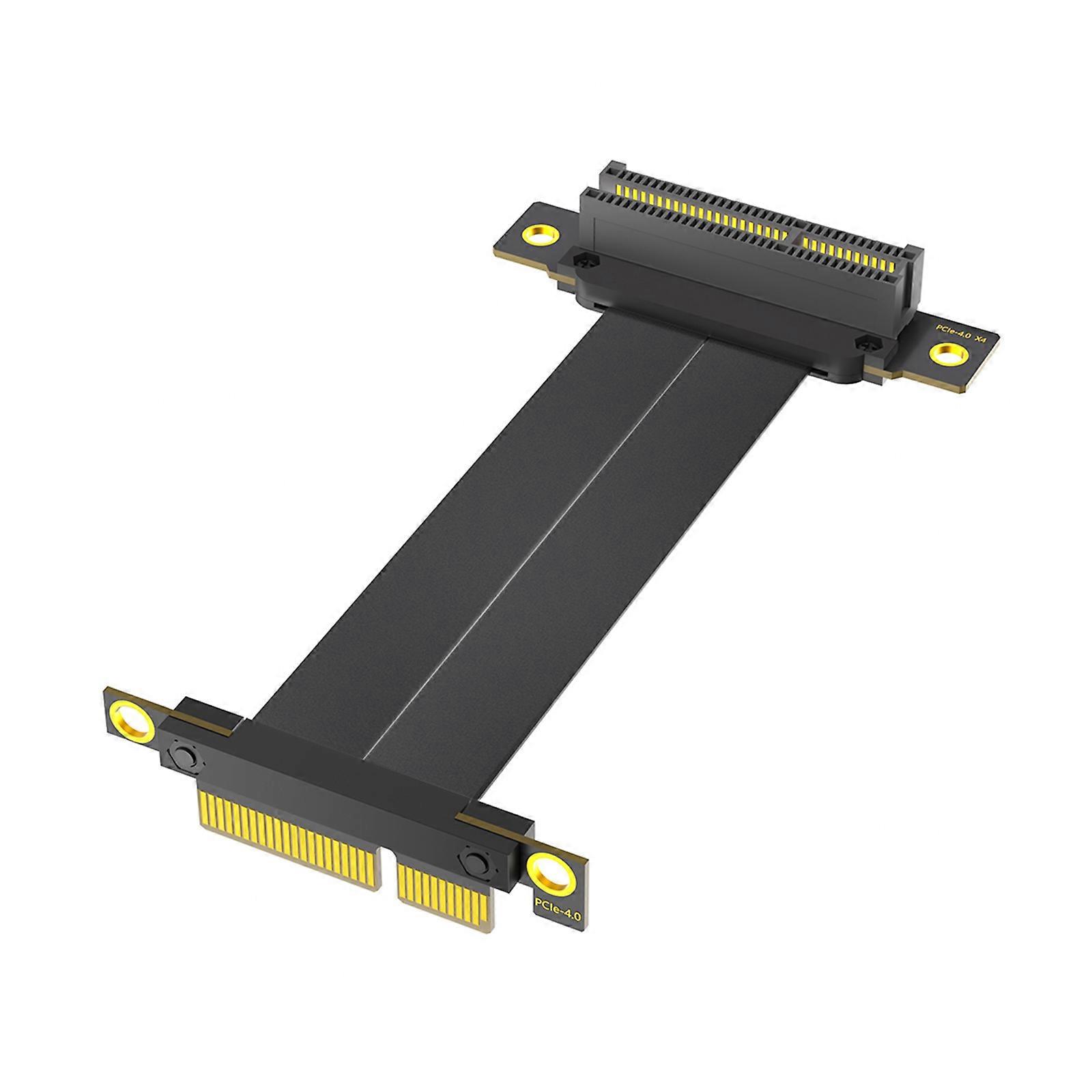 Yerden Tasarruf Sağlayan PCIe 4.0 x1 Yükseltici Kablo PCIe4.0 Çift 90 Derece Konnektörlü 1X Uzatma Kablosu Veri Aktarımını Hızlandırır