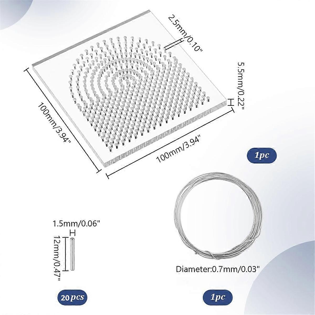 Wire Bending Jig Wire Elements Floss Organizer with Metal Pegs