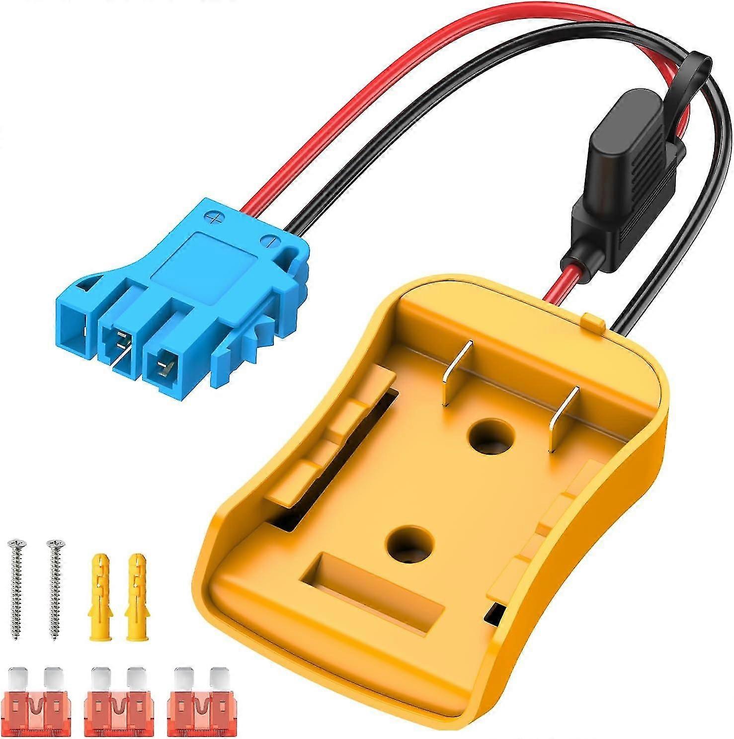 Dewalt 20V Battery Adapter for Power Wheels, Power Wheels Battery Conversion Kit with Fuse Holder and Wire Harness Connector